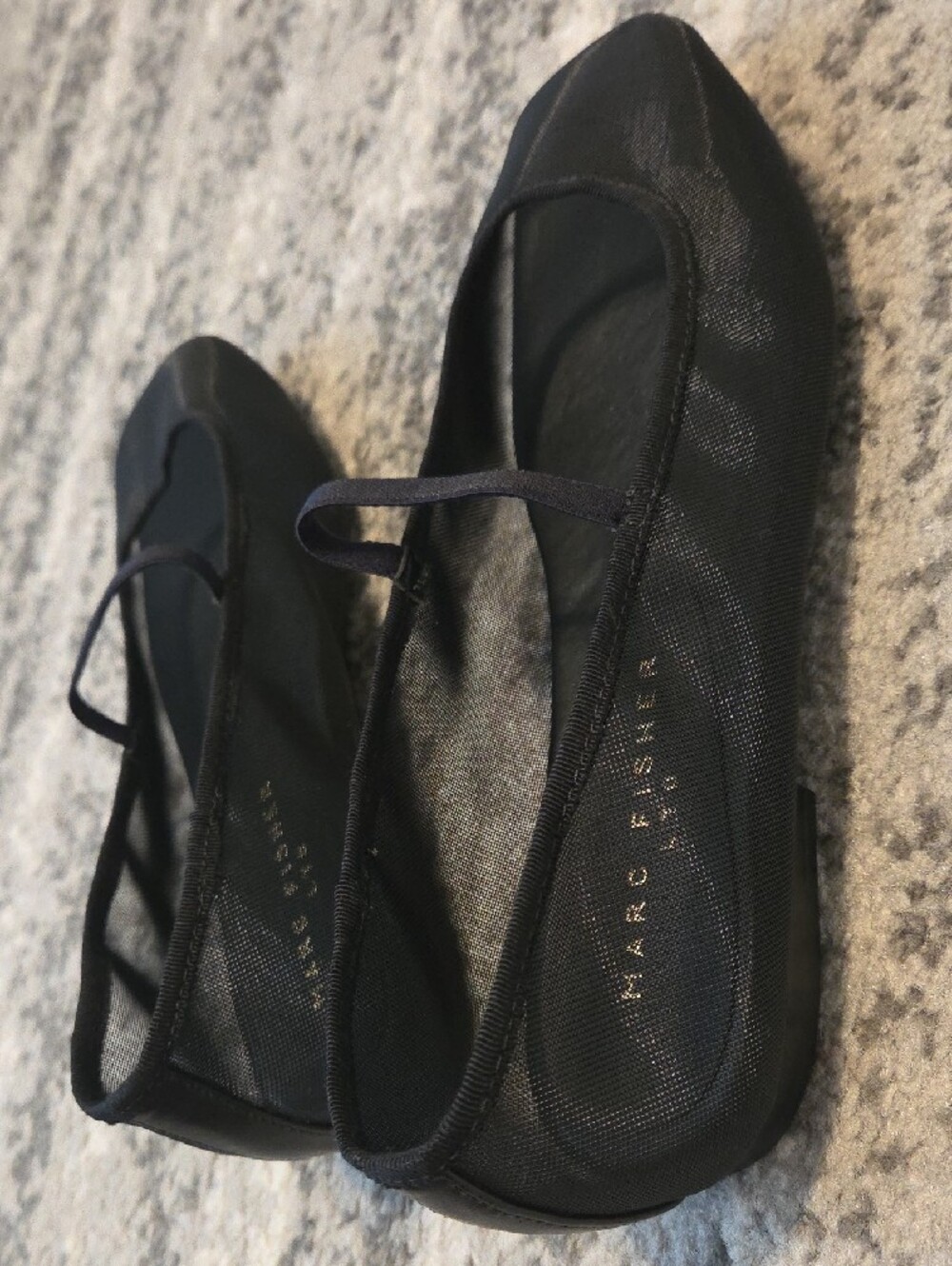 New! Marc Fisher Ureka Mesh Black Square-Toe Ballet Flats Size 8.5 - Picture 2 of 4